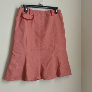 VTG Skirt Women 8 Red & White Pinstripe Elegant Preppy Academia Office Versatile